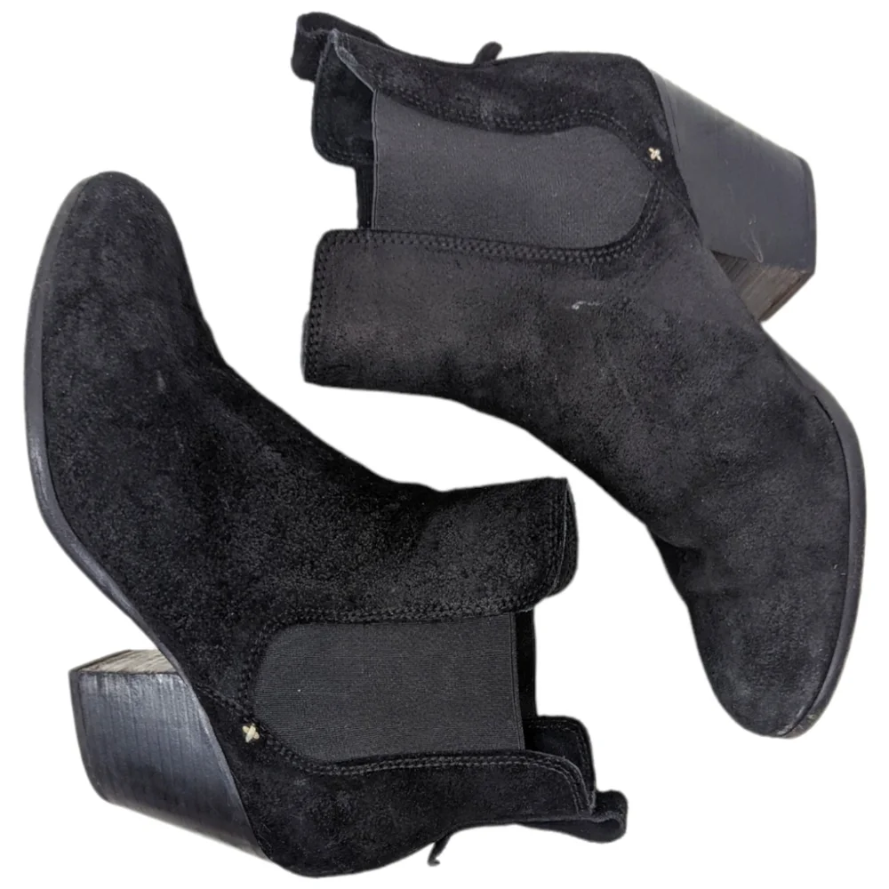 Rag & Bone Ankle Boots Booties Devon Suede Leather Heeled Black Women's 40 - Picture 3 of 15